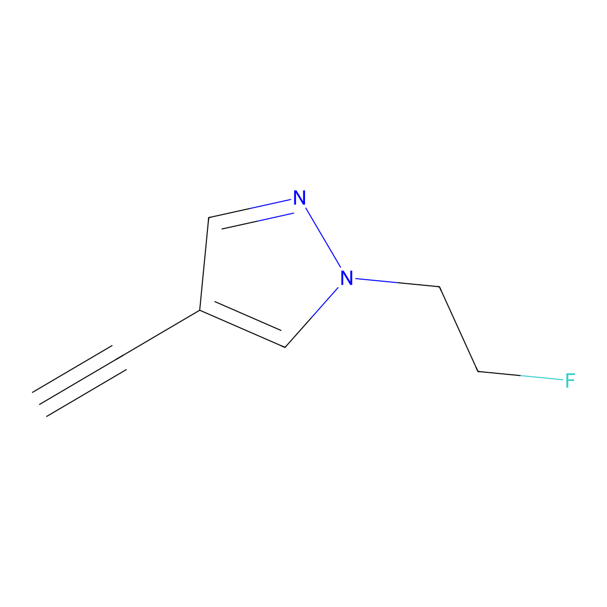 4-ethynyl-1-(2-fluoroethyl)-1H-pyrazole molecular structure, CAS 1823843-56-6