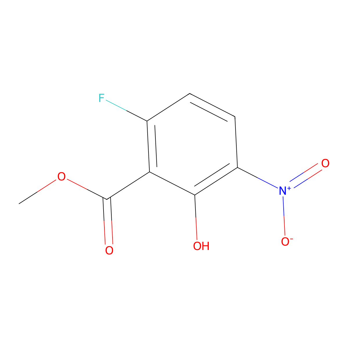 Methyl 6-fluoro-2-hydroxy-3-nitrobenzoate molecular structure, CAS 1823843-73-7