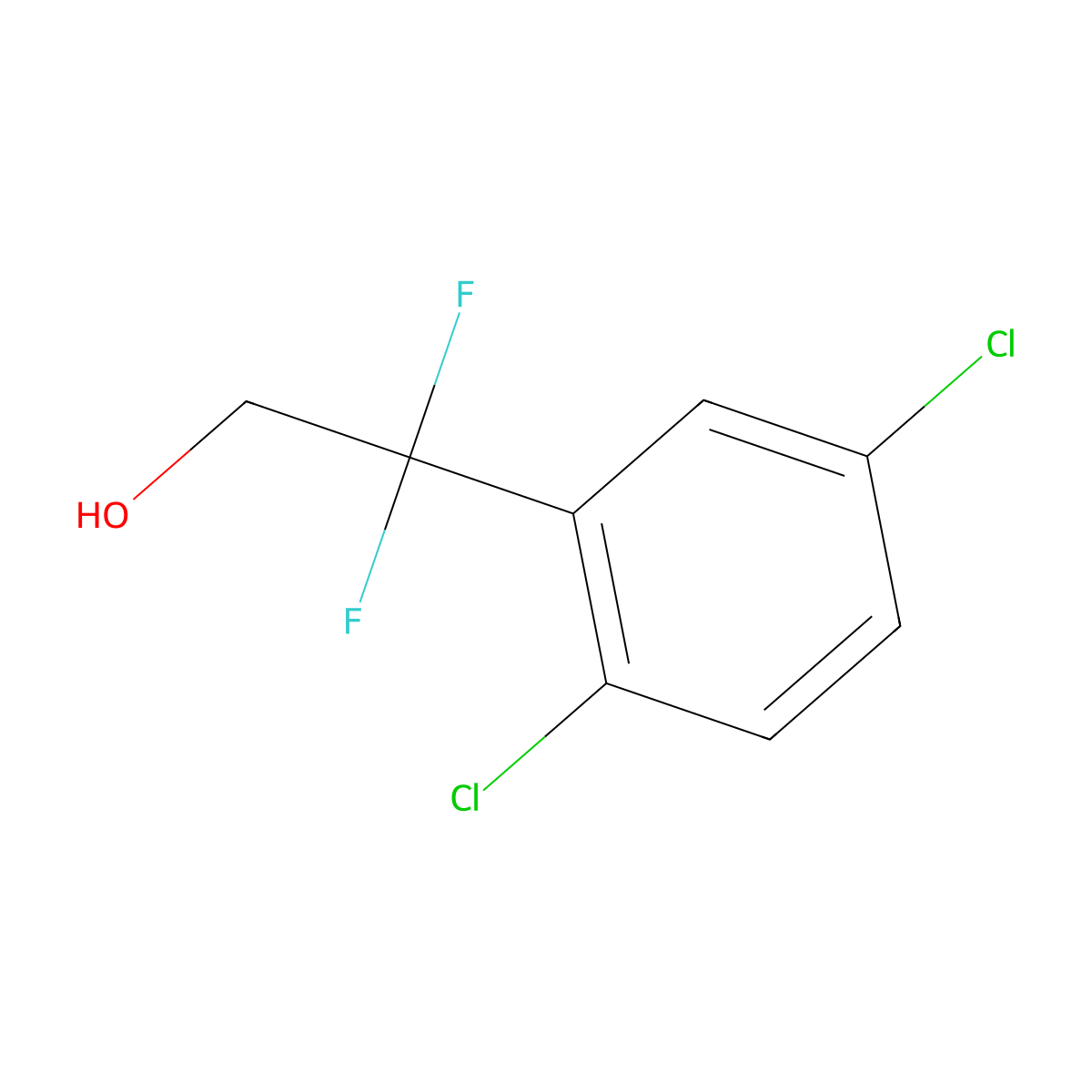 2-(2,5-Dichlorophenyl)-2,2-difluoroethan-1-ol molecular structure, CAS 1823843-87-3