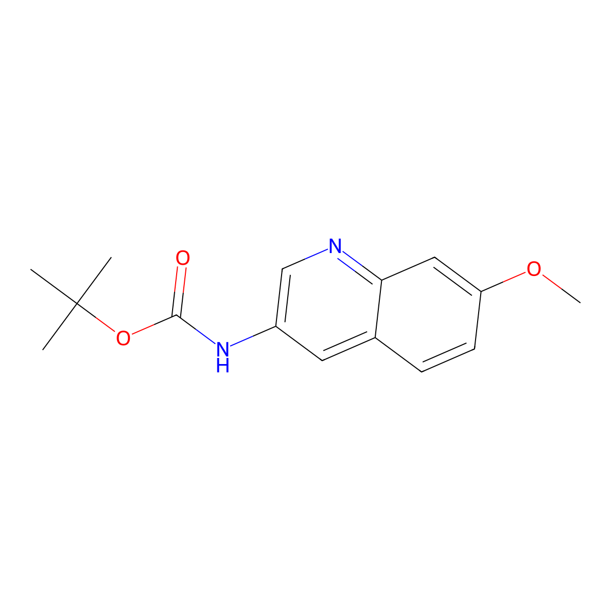 tert-Butyl (7-methoxyquinolin-3-yl)carbamate molecular structure, CAS 1823843-95-3