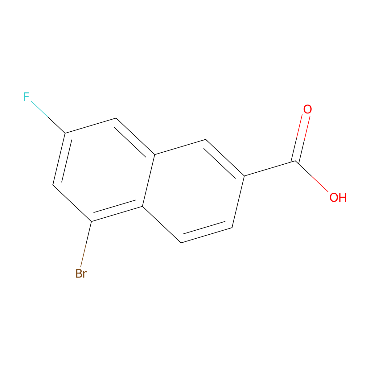 5-Bromo-7-fluoro-2-naphthoic acid molecular structure, CAS 1823844-17-2