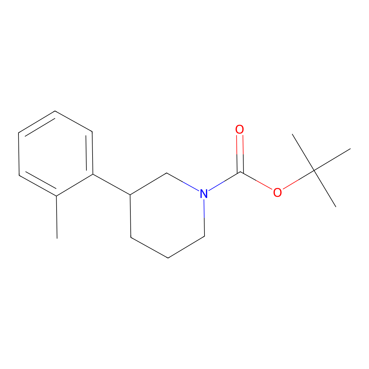 1-Boc-3-(o-tolyl)piperidine molecular structure, CAS 1823845-19-7