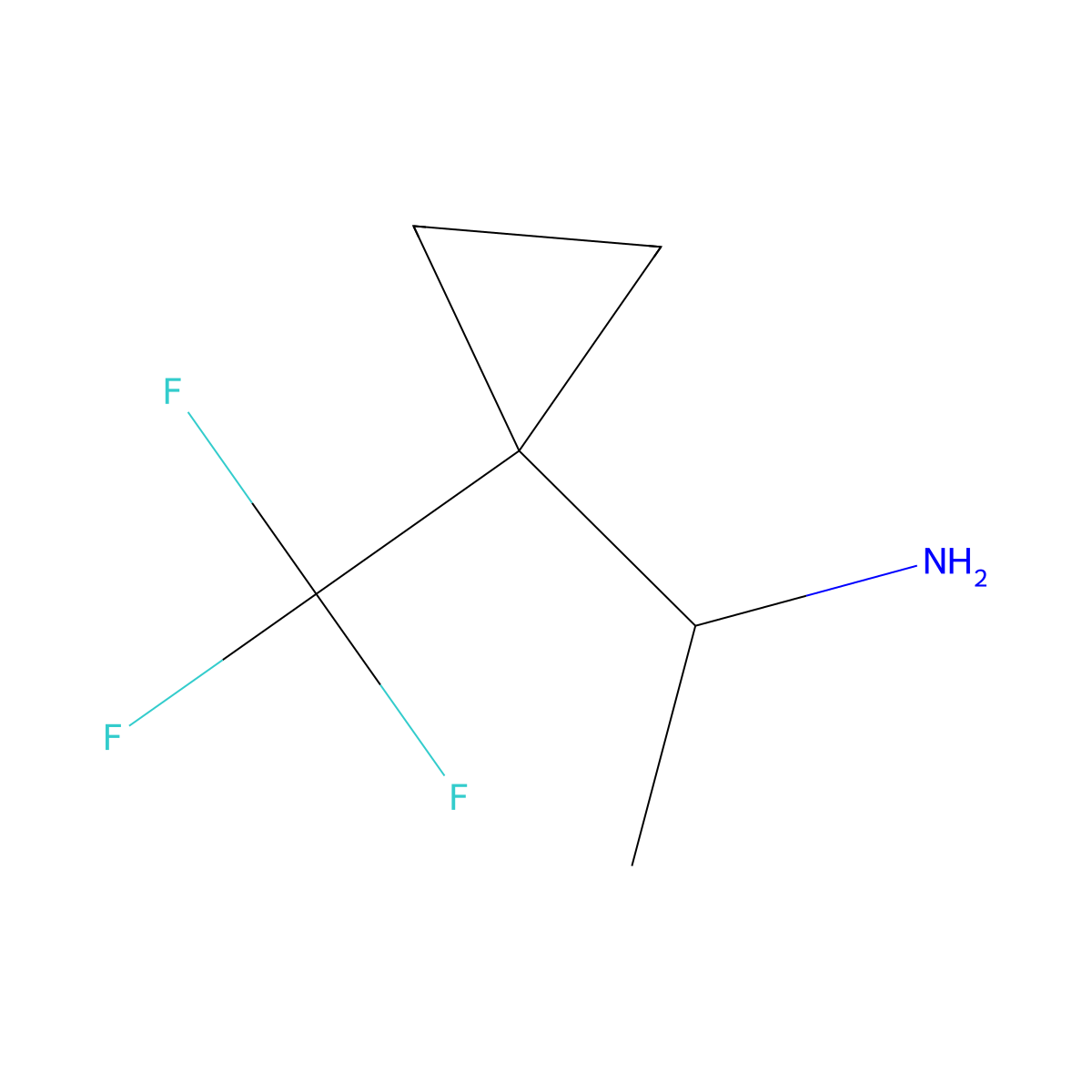 1-(1-(Trifluoromethyl)cyclopropyl)ethan-1-amine molecular structure, CAS 1823846-50-9