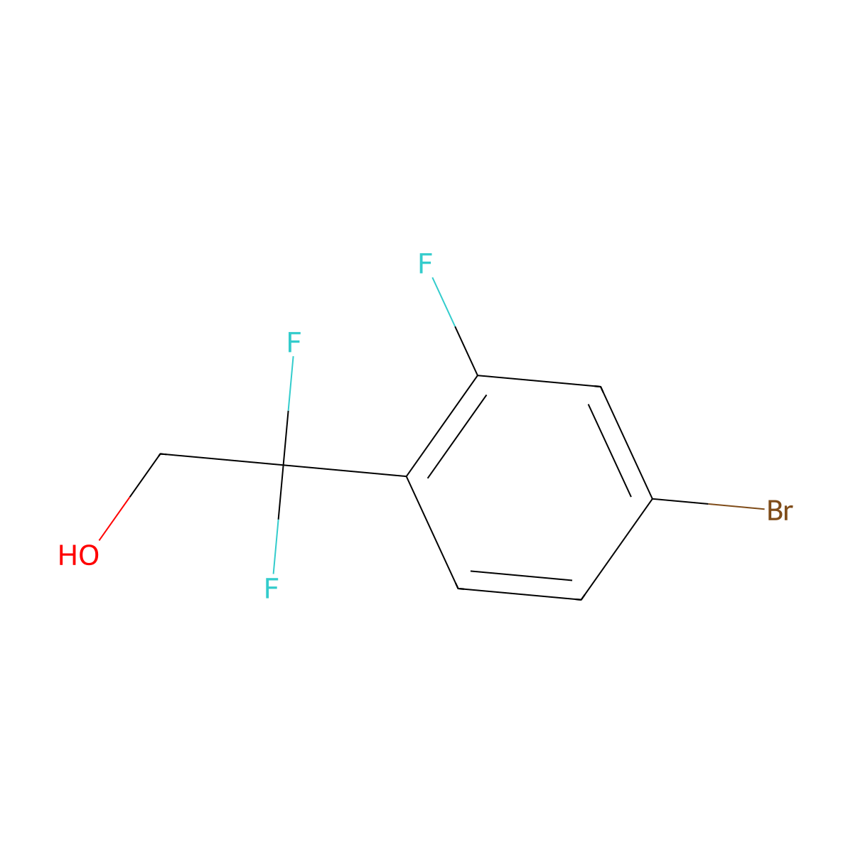 2-(4-Bromo-2-fluorophenyl)-2,2-difluoroethan-1-ol molecular structure, CAS 1823847-18-2