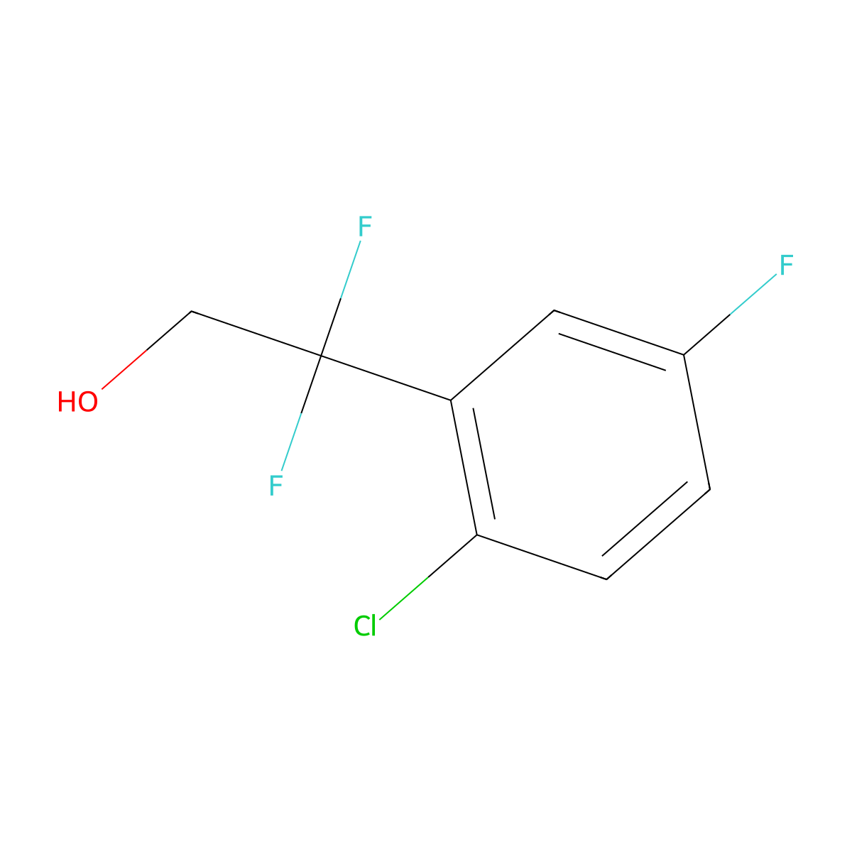 2-(2-Chloro-5-fluorophenyl)-2,2-difluoroethan-1-ol molecular structure, CAS 1823847-25-1