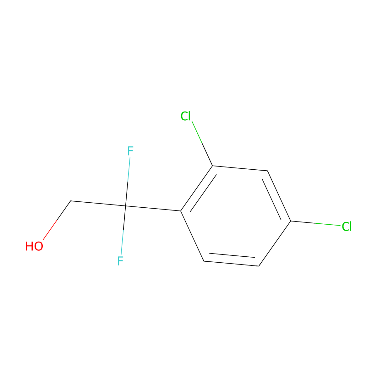 2-(2,4-Dichlorophenyl)-2,2-difluoroethan-1-ol molecular structure, CAS 1823847-79-5
