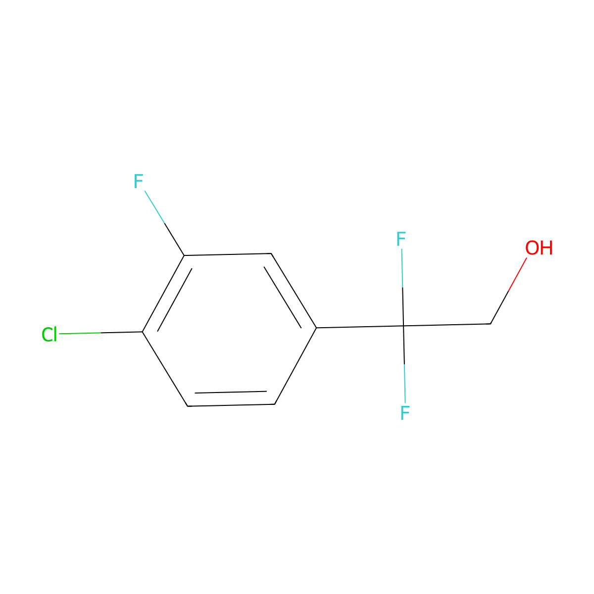 2-(4-Chloro-3-fluorophenyl)-2,2-difluoroethan-1-ol molecular structure, CAS 1823848-47-0