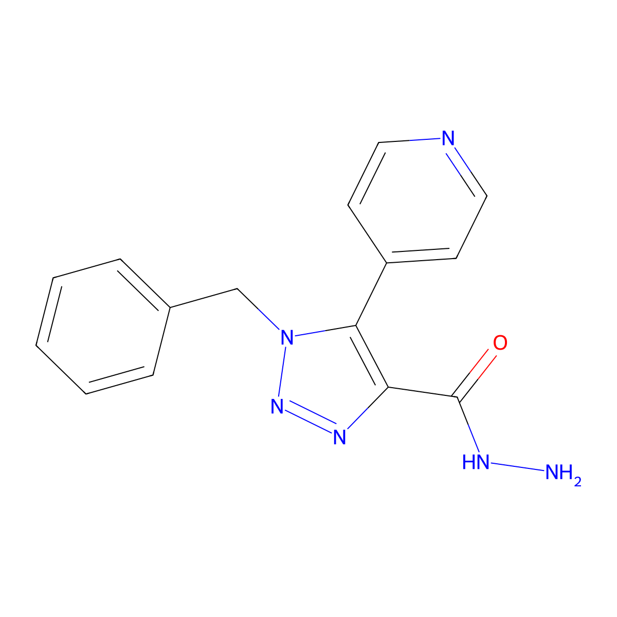 1-benzyl-5-pyridin-4-yl-1H-1,2,3-triazole-4-carbohydrazide molecular structure, CAS 1823849-98-4