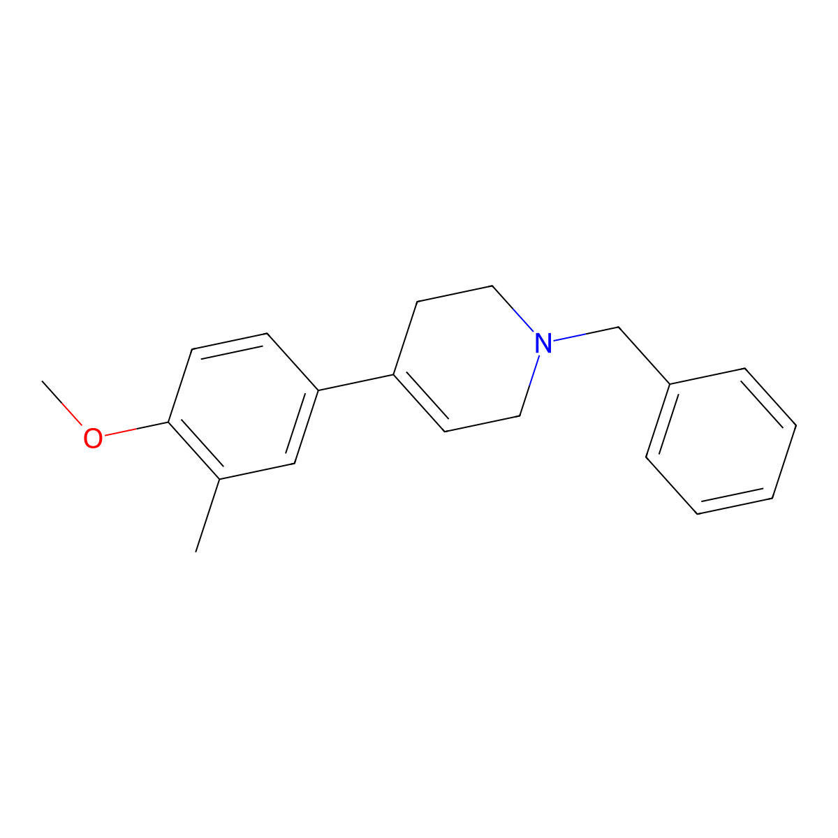 1,2,3,6-Tetrahydro-4-(4-methoxy-3-methylphenyl)-1-(phenylmethyl)pyridine molecular structure, CAS 1823851-87-1