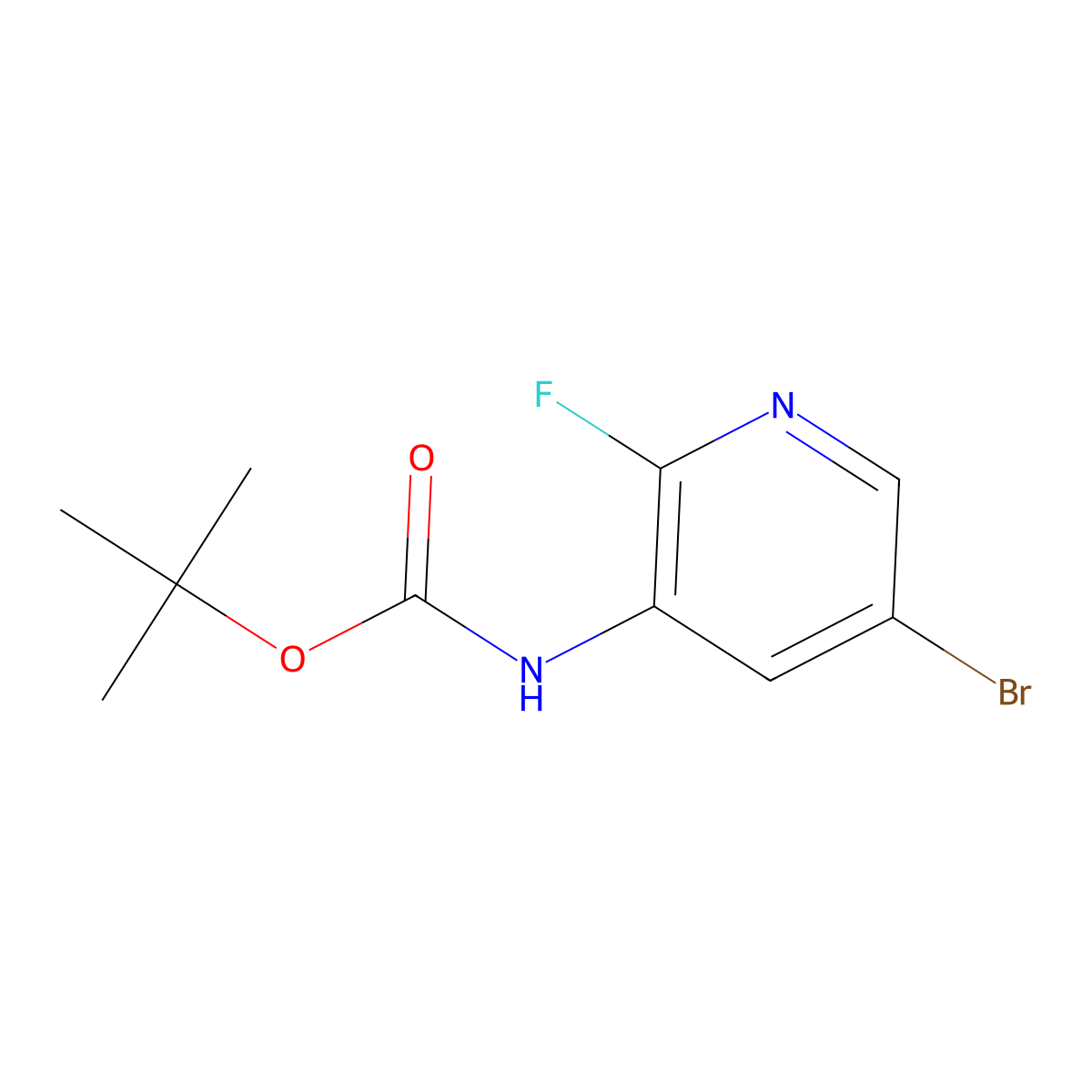 Tert-butyl (5-bromo-2-fluoropyridin-3-YL)carbamate molecular structure, CAS 1823852-04-5