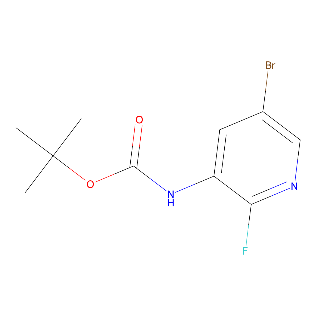 Tert-butyl (5-bromo-2-fluoropyridin-3-YL)carbamate molecular structure, CAS 1823852-04-5
