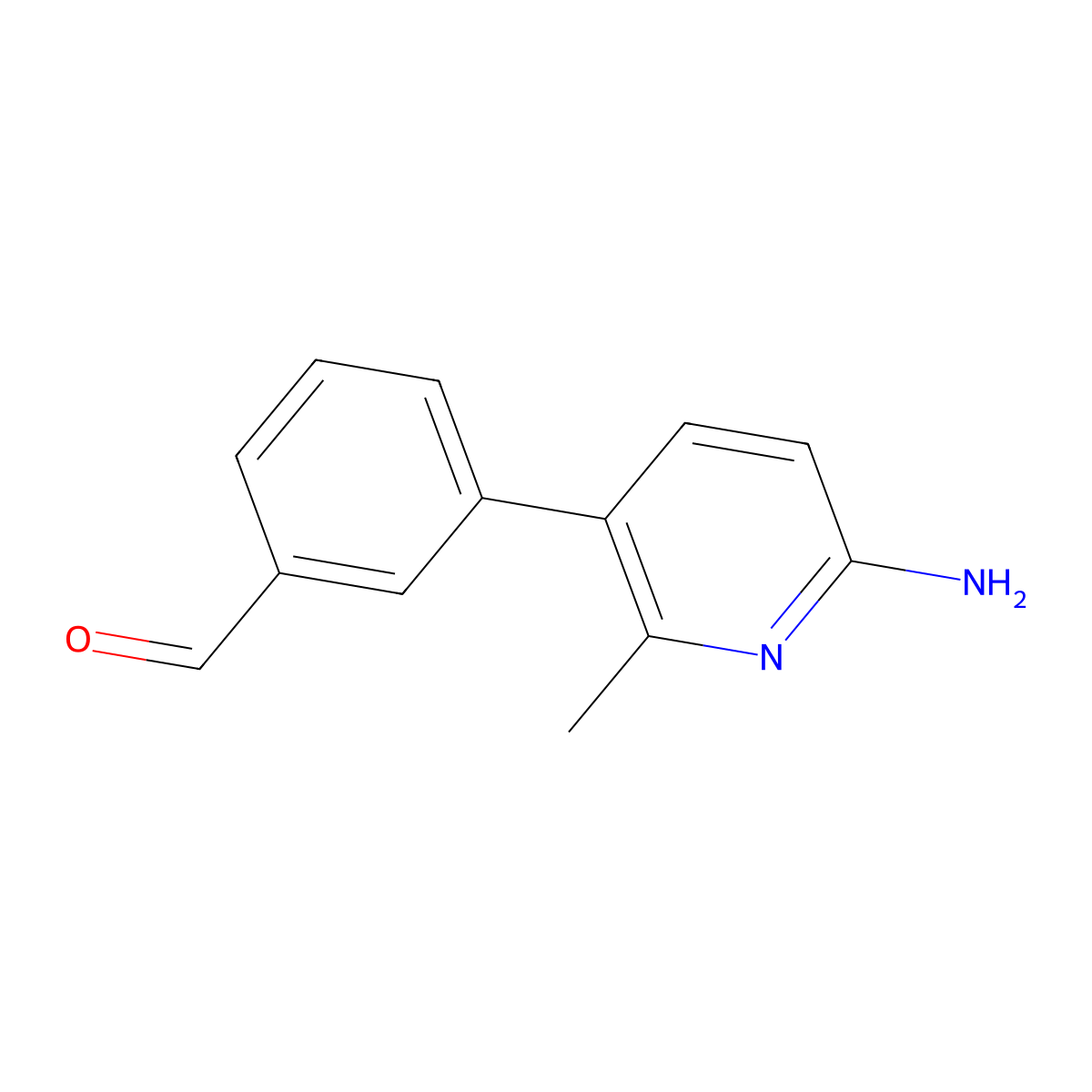 3-(6-Amino-2-methylpyridin-3-yl)benzaldehyde molecular structure, CAS 1823854-21-2