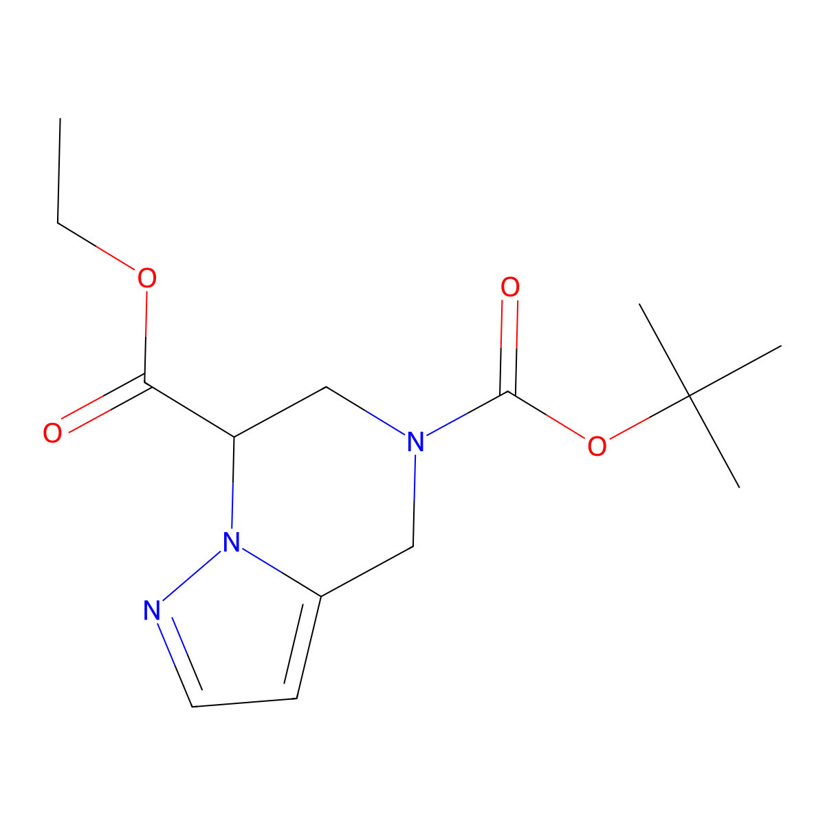 5-tert-Butyl 7-ethyl 6,7-dihydropyrazolo[1,5-a]pyrazine-5,7(4H)-dicarboxylate molecular structure, CAS 1823856-54-7