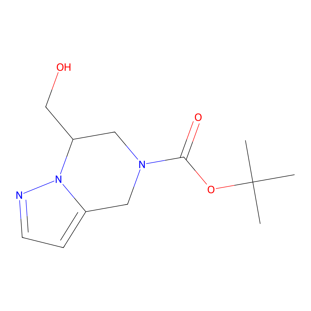 tert-Butyl 7-(hydroxymethyl)-6,7-dihydropyrazolo[1,5-a]pyrazine-5(4H)-carboxylate molecular structure, CAS 1823856-64-9