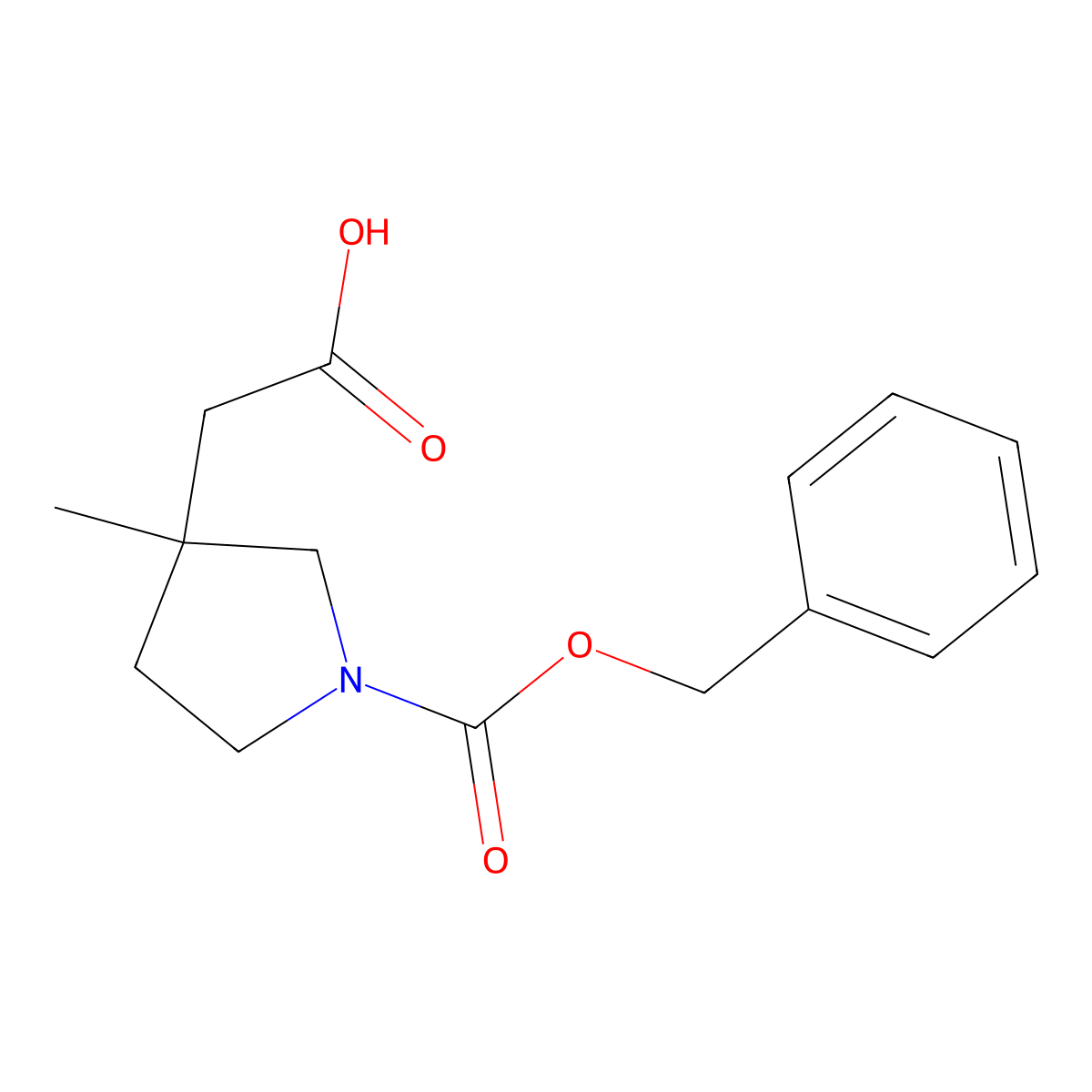 2-{1-[(Benzyloxy)carbonyl]-3-methylpyrrolidin-3-yl}acetic acid molecular structure, CAS 1823856-68-3