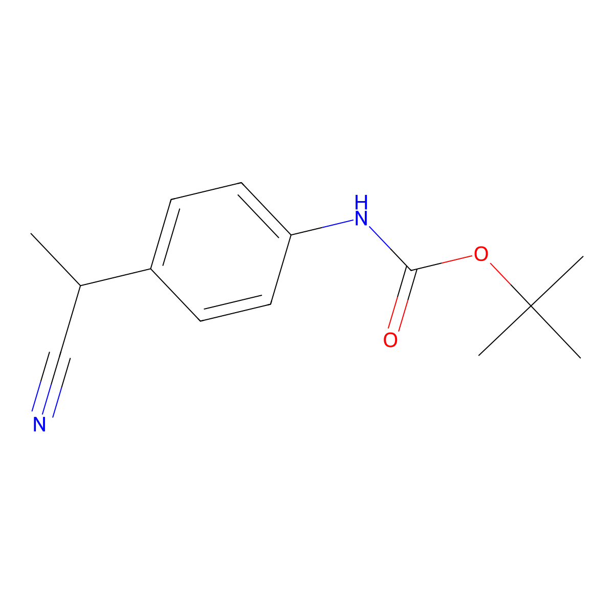 tert-butyl N-[4-(1-cyanoethyl)phenyl]carbamate molecular structure, CAS 1823856-73-0