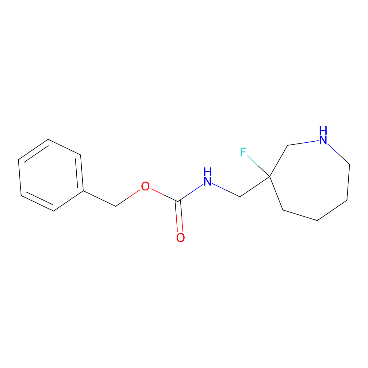 Benzyl ((3-fluoroazepan-3-yl)methyl)carbamate molecular structure, CAS 1823856-93-4