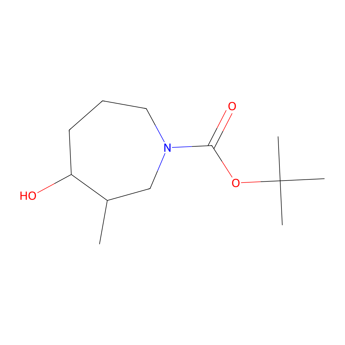 tert-Butyl 4-hydroxy-3-methylazepane-1-carboxylate molecular structure, CAS 1823857-10-8