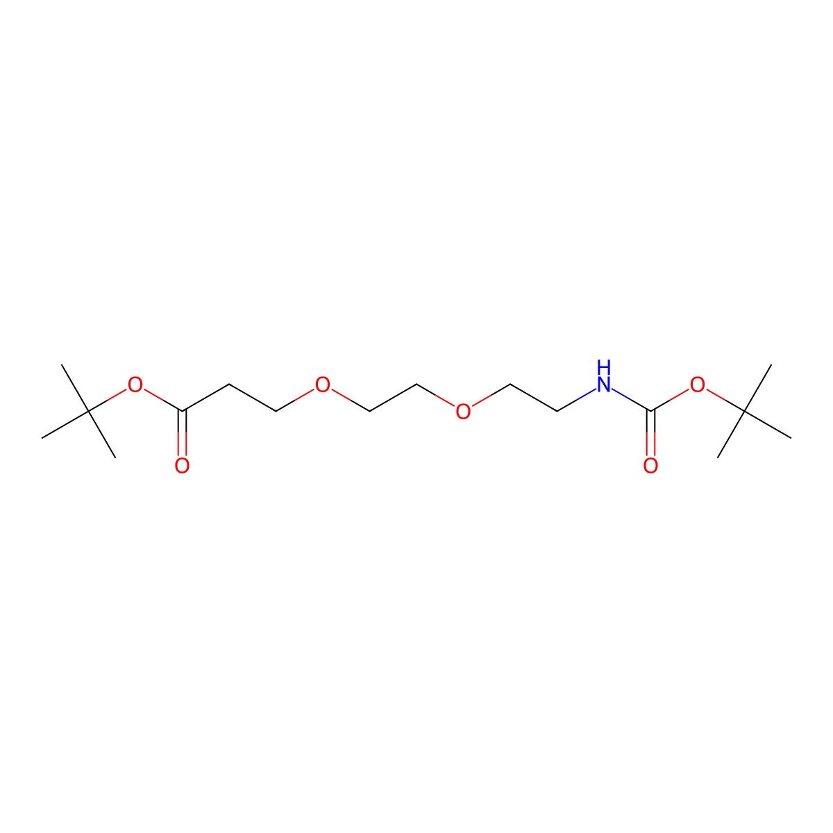 tert-Butyl 2,2-dimethyl-4-oxo-3,8,11-trioxa-5-azatetradecan-14-oate molecular structure, CAS 1823858-21-4