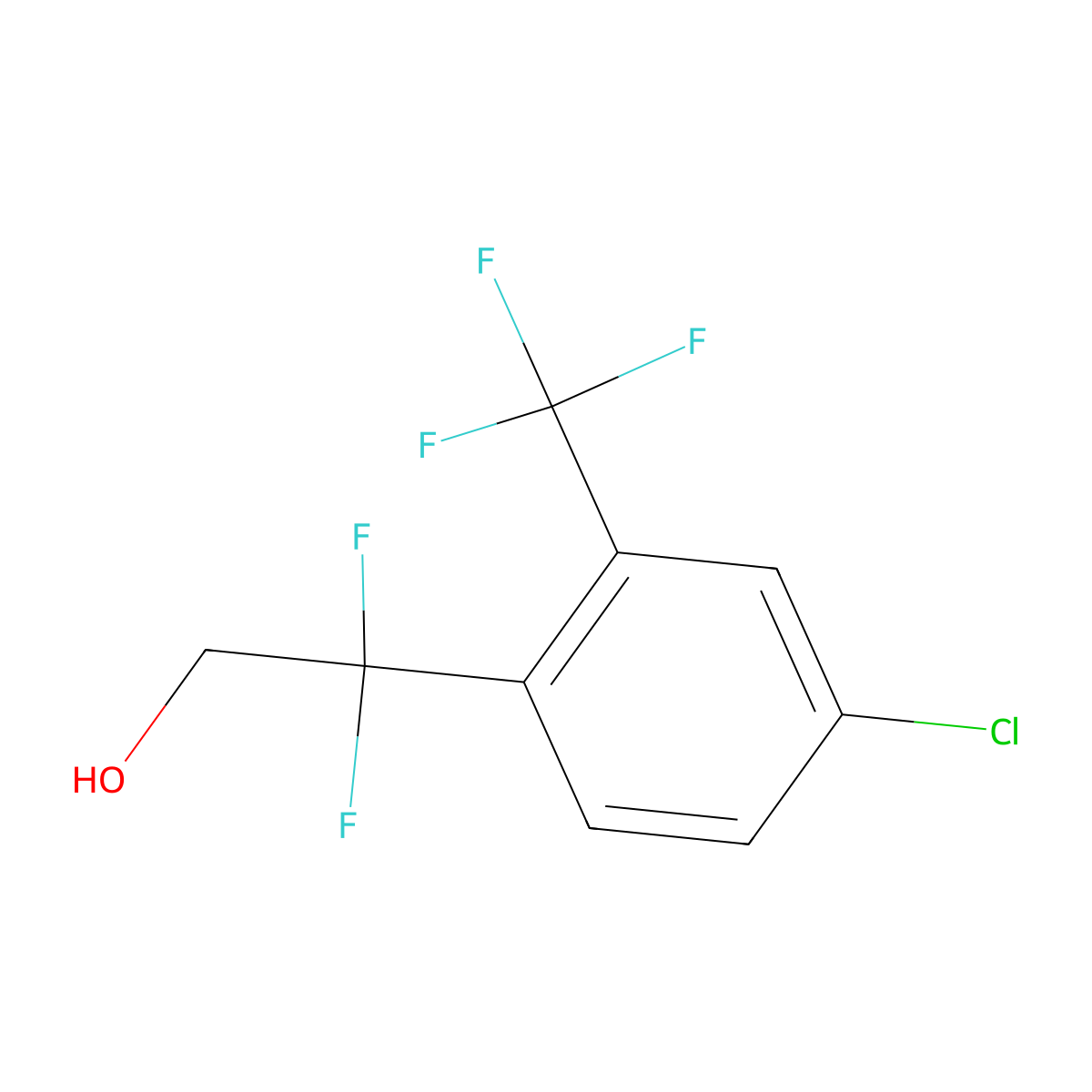 2-[4-Chloro-2-(trifluoromethyl)phenyl]-2,2-difluoroethan-1-ol molecular structure, CAS 1823859-04-6