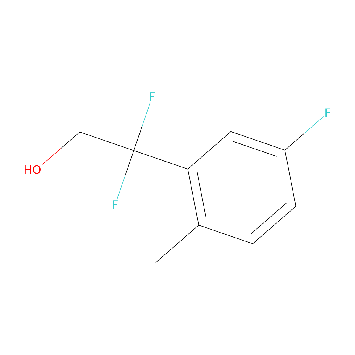 2,2-Difluoro-2-(5-fluoro-2-methylphenyl)ethan-1-ol molecular structure, CAS 1823859-19-3