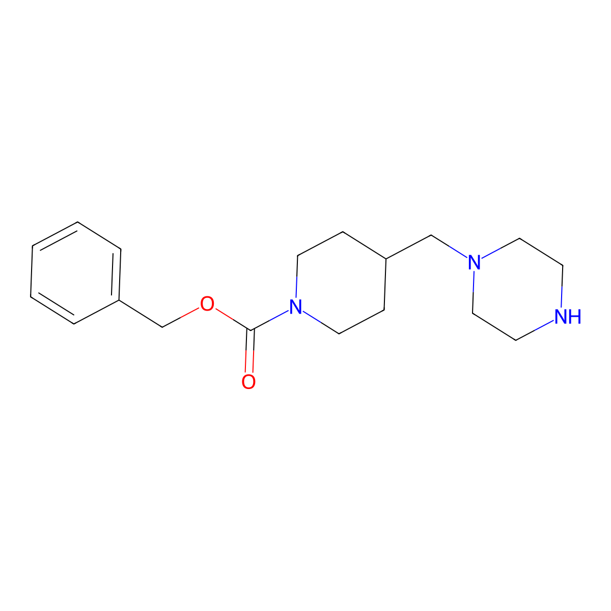 1-[(1-Cbz-4-piperidyl)methyl]piperazine molecular structure, CAS 1823860-22-5