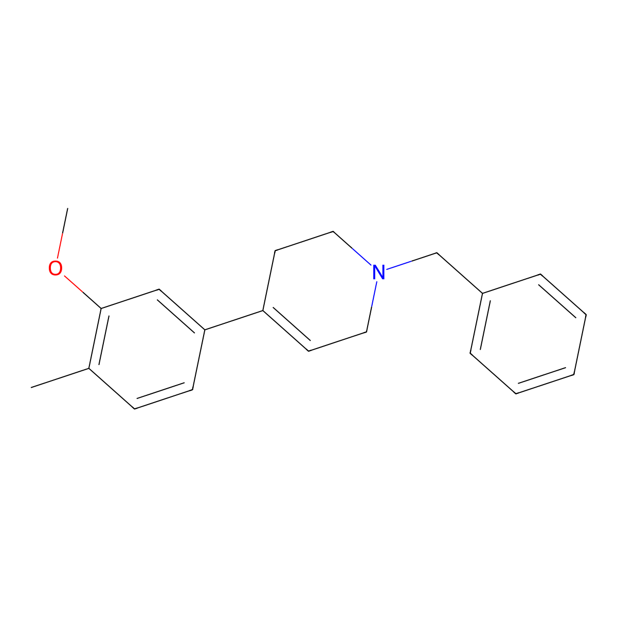 1,2,3,6-Tetrahydro-4-(3-methoxy-4-methylphenyl)-1-(phenylmethyl)pyridine molecular structure, CAS 1823861-51-3
