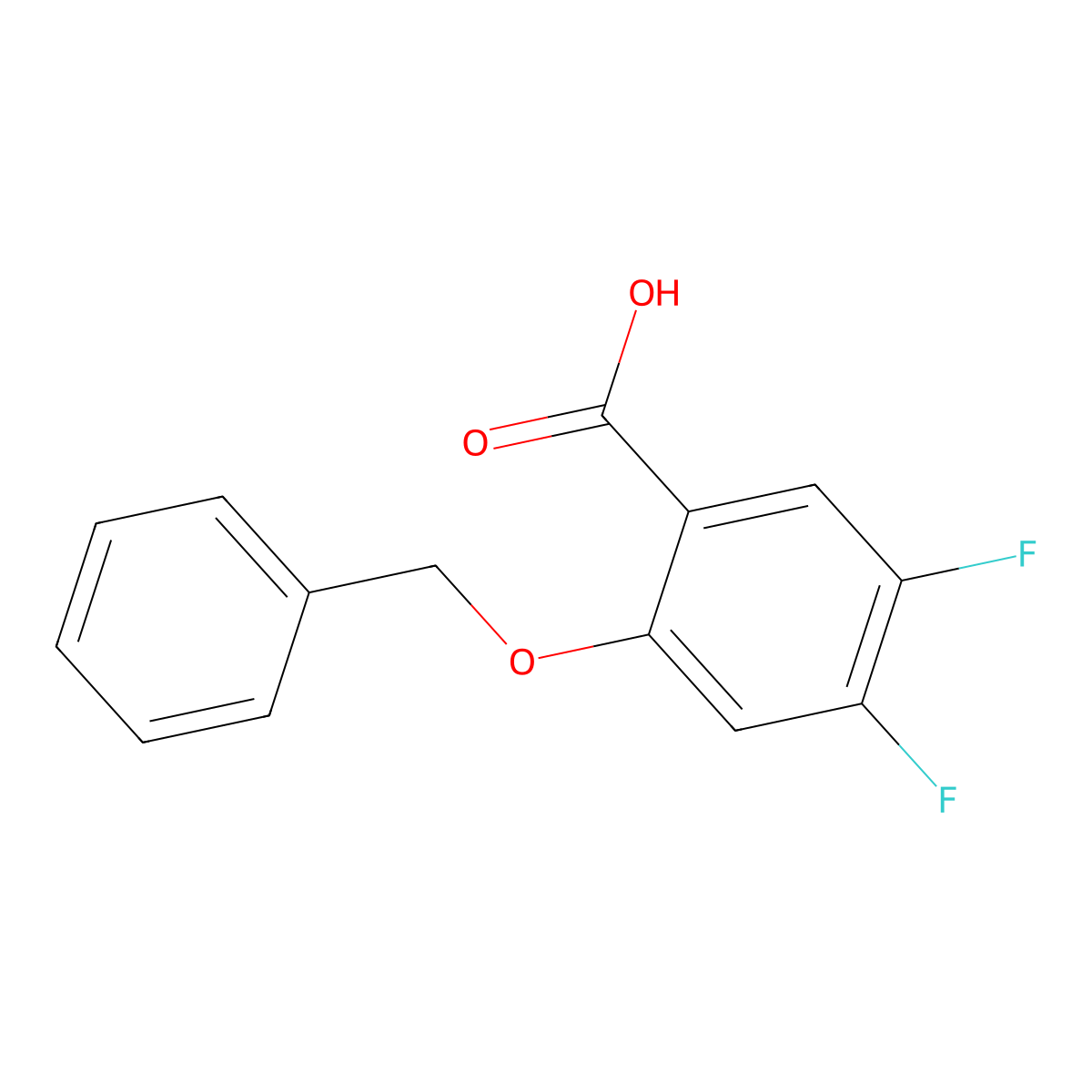 2-(Benzyloxy)-4,5-difluorobenzoic acid molecular structure, CAS 1823862-15-2