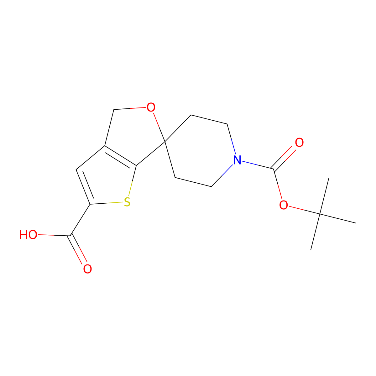 1-(tert-Butoxycarbonyl)-4'H-spiro[piperidine-4,6'-thieno[2,3-c]furan]-2'-carboxylic acid molecular structure, CAS 1823862-64-1