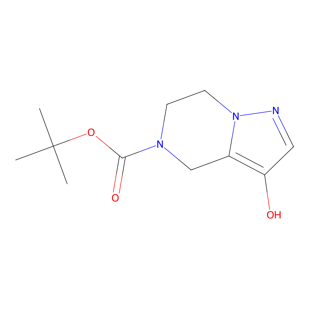 tert-butyl 3-hydroxy-4H,5H,6H,7H-pyrazolo(1,5-a)pyrazine-5-carboxylate molecular structure, CAS 1823862-82-3