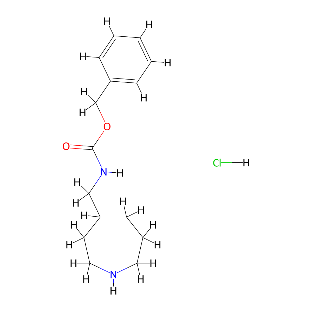 Benzyl (azepan-4-ylmethyl)carbamate hydrochloride molecular structure, CAS 1823862-90-3