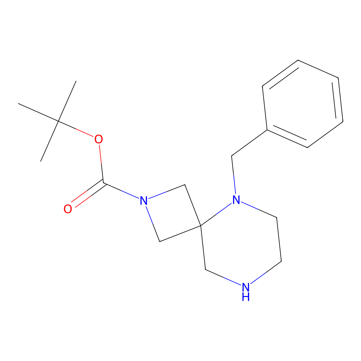 Tert-butyl 5-benzyl-2,5,8-triazaspiro[3.5]nonane-2-carboxylate molecular structure, CAS 1823863-23-5
