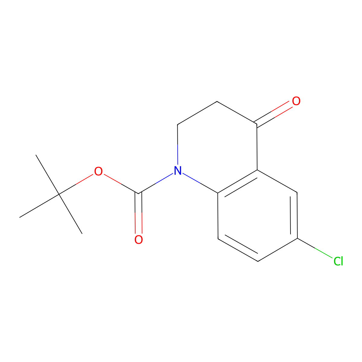 Tert-butyl 6-chloro-4-oxo-1,2,3,4-tetrahydroquinoline-1-carboxylate molecular structure, CAS 1823864-49-8