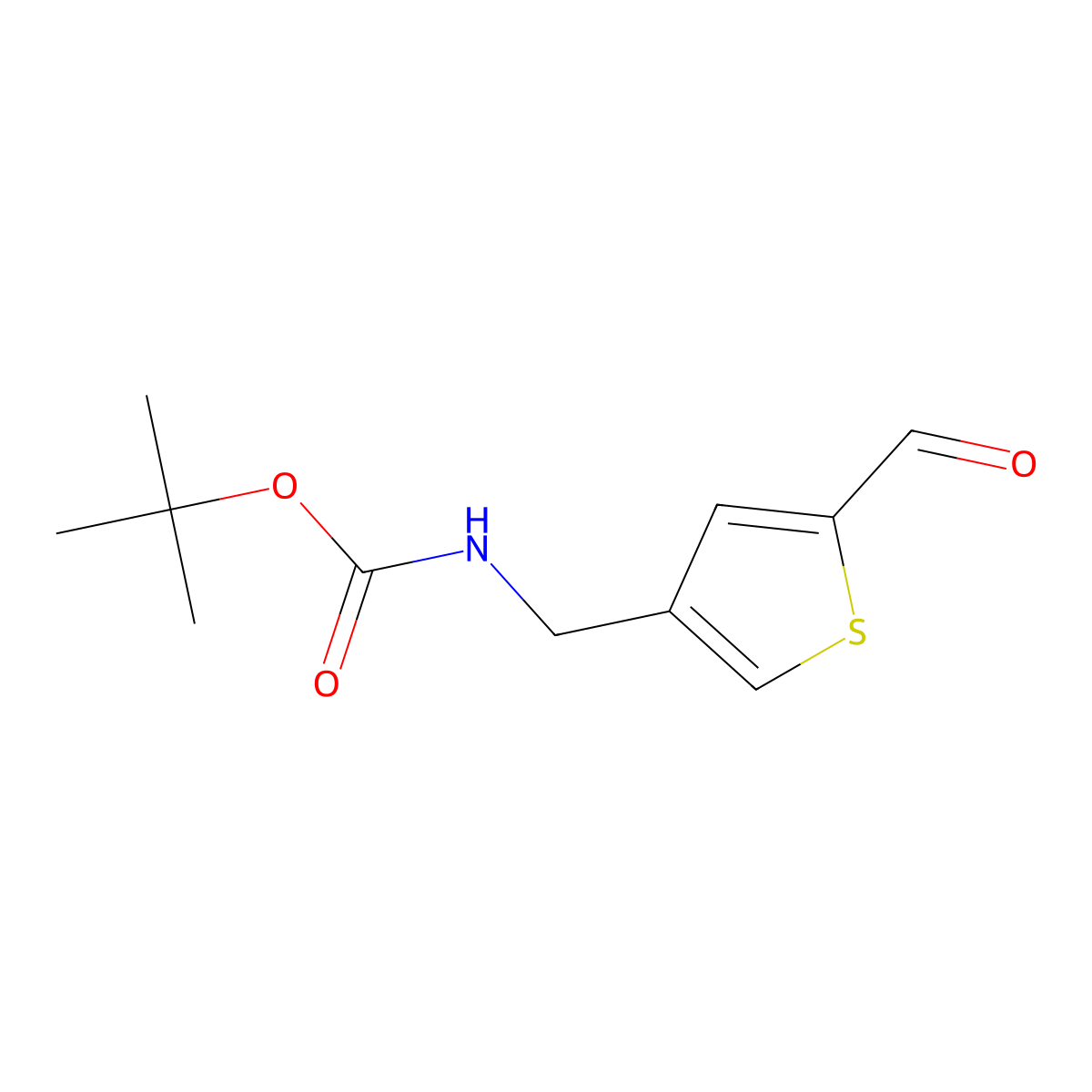 tert-Butyl N-[(5-formylthiophen-3-yl)methyl]carbamate molecular structure, CAS 1823864-55-6