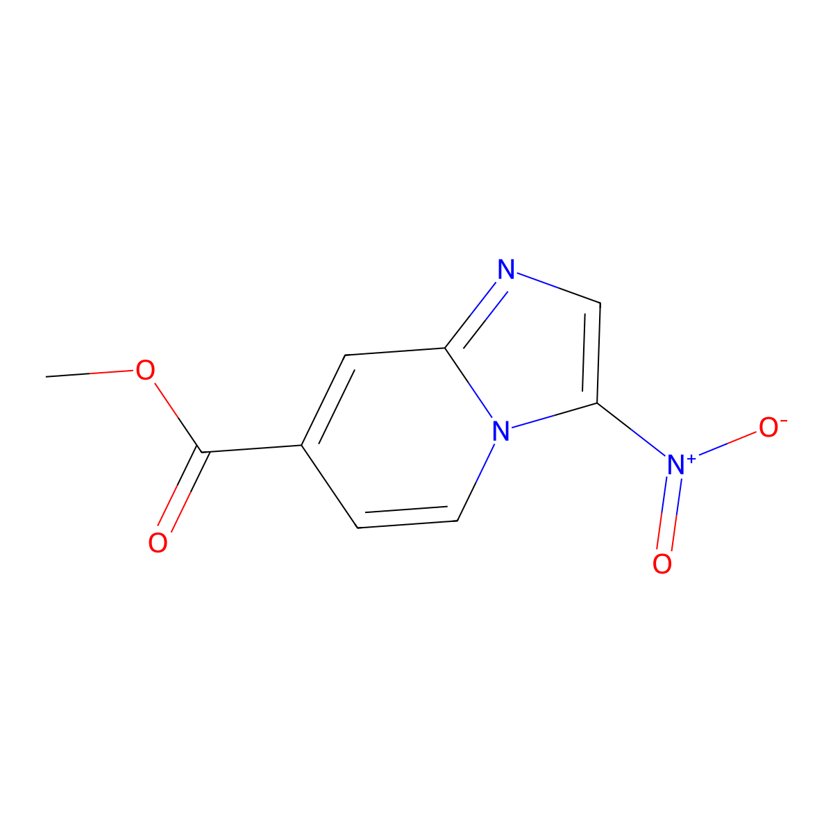 Methyl 3-nitroimidazo[1,2-a]pyridine-7-carboxylate molecular structure, CAS 1823865-12-8