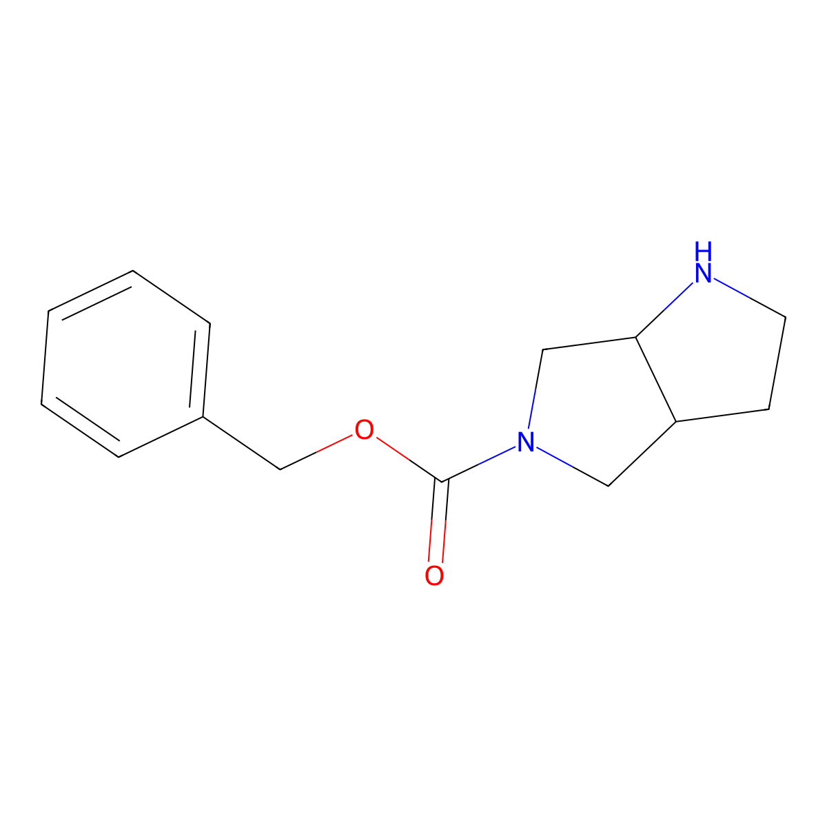 Benzyl hexahydropyrrolo[3,4-b]pyrrole-5(1H)-carboxylate molecular structure, CAS 1823865-92-4