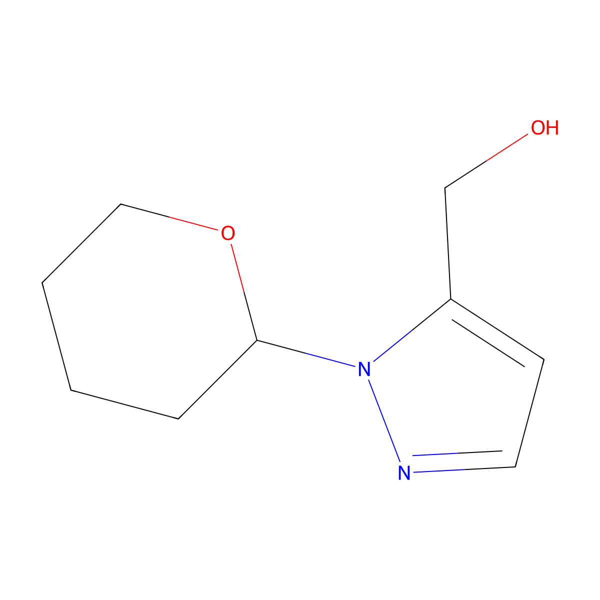 (1-Tetrahydro-2h-pyran-2-yl-1h-pyrazol-5-yl)methanol molecular structure, CAS 1823866-20-1