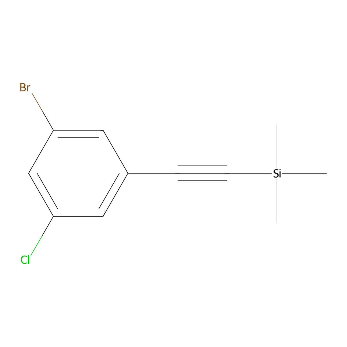 [2-(3-Bromo-5-chlorophenyl)ethynyl]trimethylsilane molecular structure, CAS 1823866-61-0
