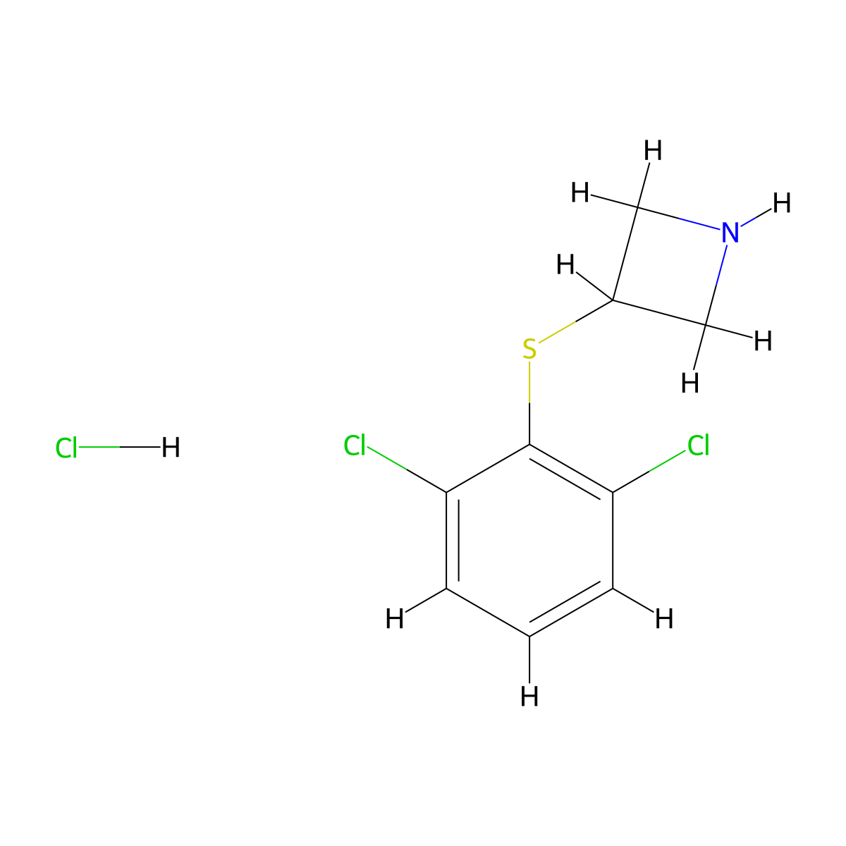 3-[(2,6-Dichlorophenyl)sulfanyl]azetidine hydrochloride molecular structure, CAS 1823867-26-0