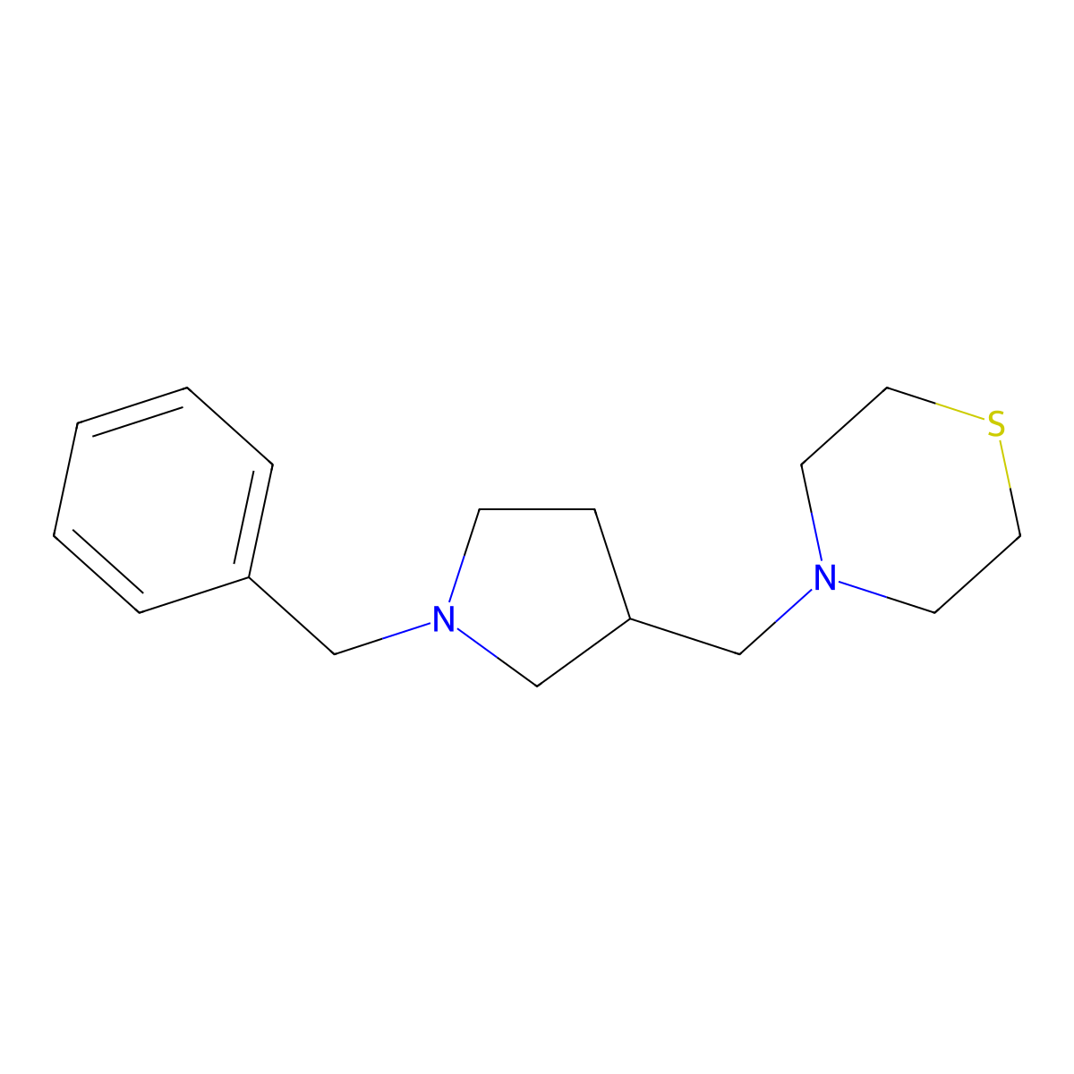 4-((1-Benzylpyrrolidin-3-yl)methyl)thiomorpholine molecular structure, CAS 1823867-32-8