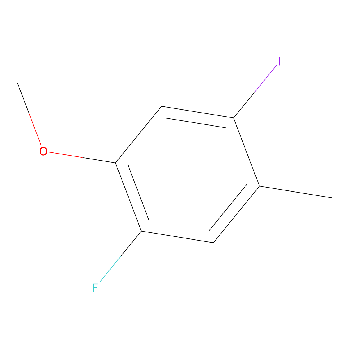 2-Fluoro-5-iodo-4-methylanisole molecular structure, CAS 1823867-60-2