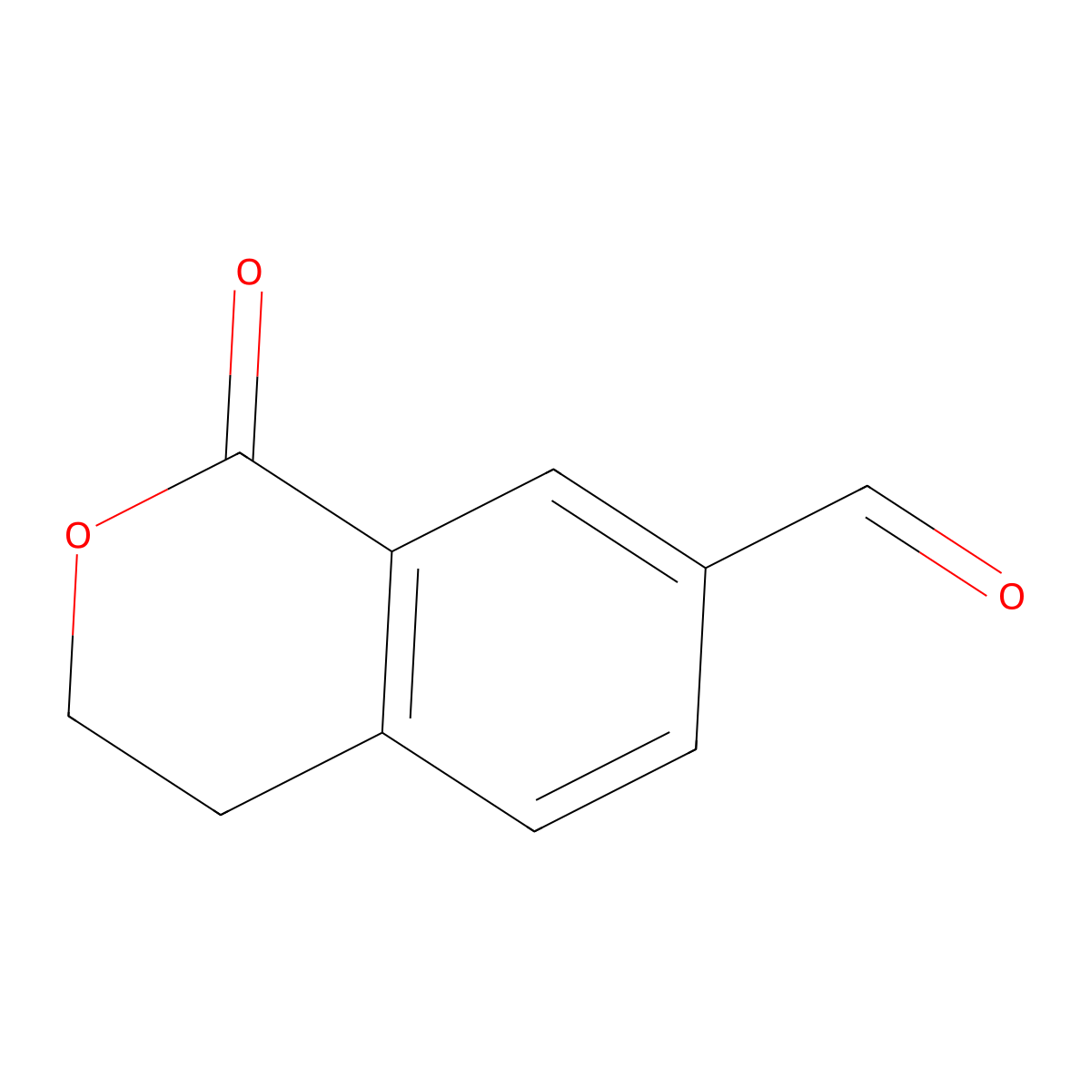 1-oxo-3,4-dihydro-1H-2-benzopyran-7-carbaldehyde molecular structure, CAS 1823868-01-4