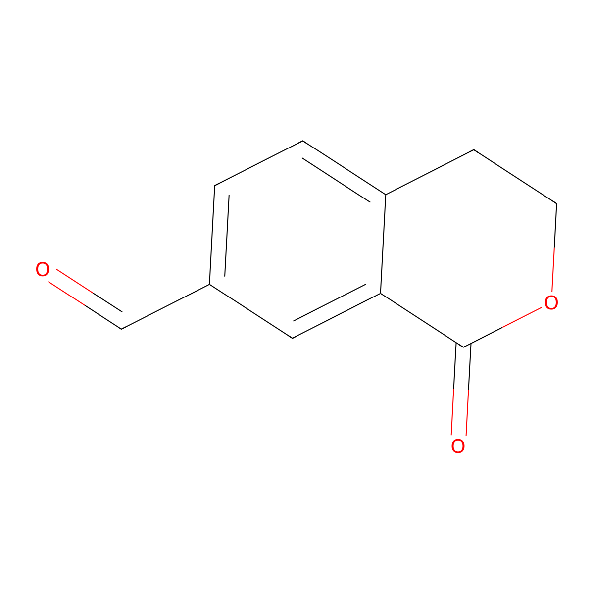 1-oxo-3,4-dihydro-1H-2-benzopyran-7-carbaldehyde molecular structure, CAS 1823868-01-4