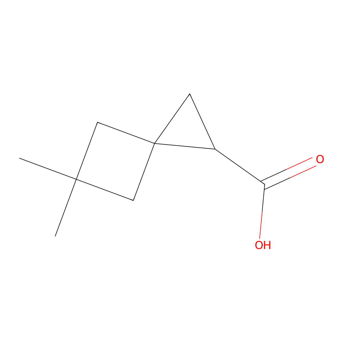 5,5-Dimethylspiro[2.3]hexane-1-carboxylic acid molecular structure, CAS 1823868-27-4