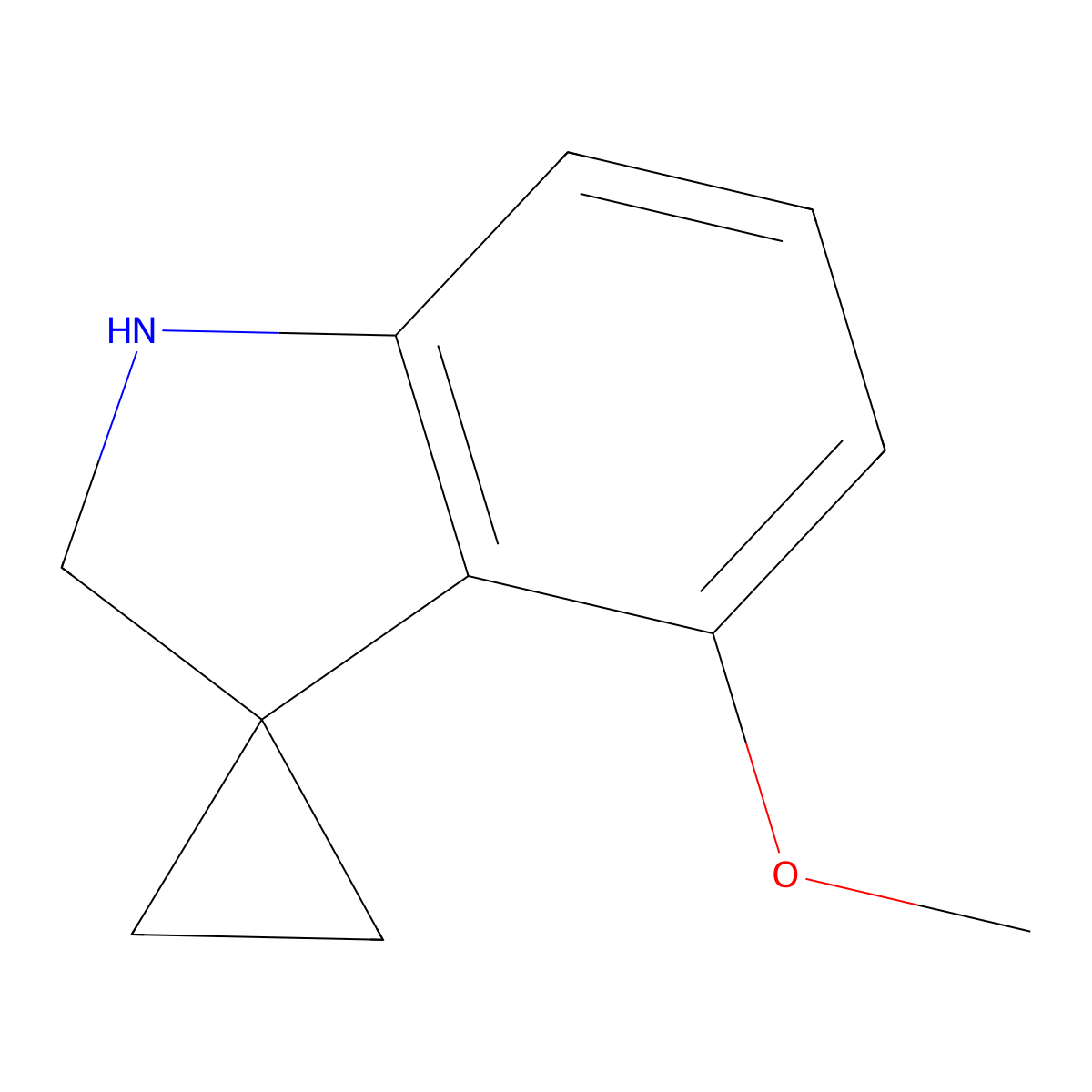 4'-Methoxyspiro[cyclopropane-1,3'-indoline] molecular structure, CAS 1823868-84-3
