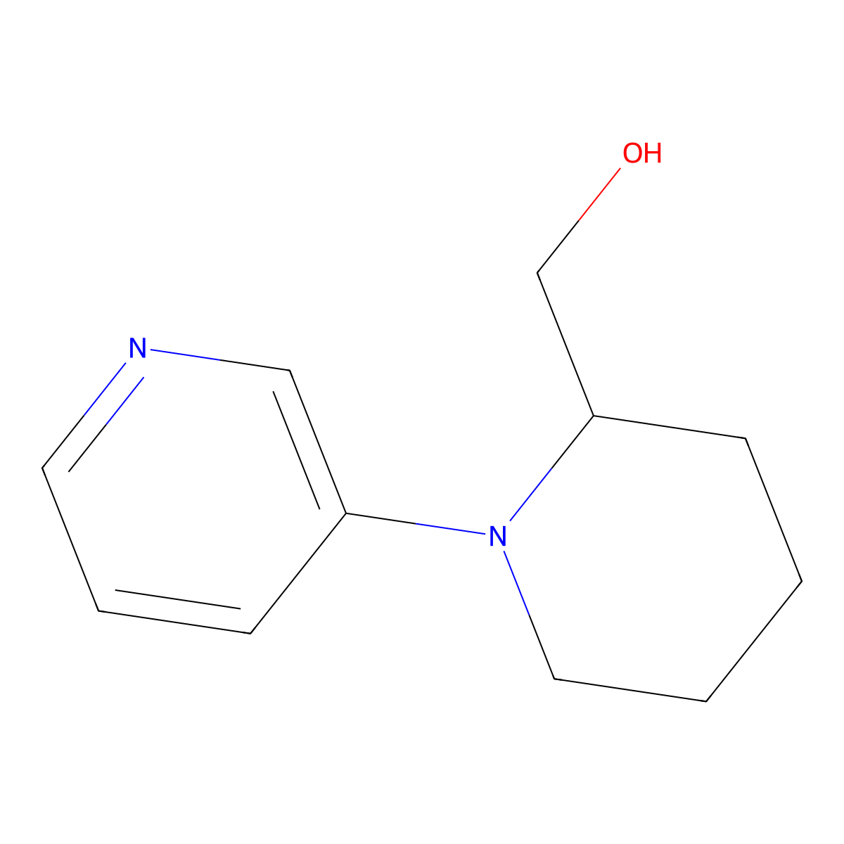 (1-(Pyridin-3-yl)piperidin-2-yl)methanol molecular structure, CAS 1823868-96-7