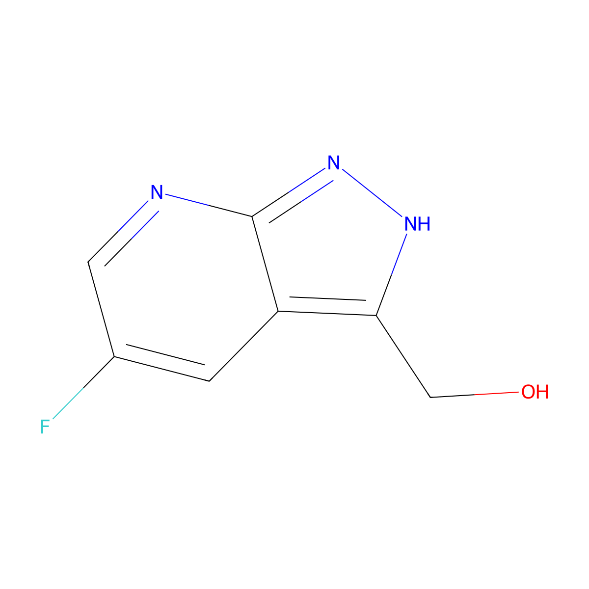 (5-Fluoro-1H-pyrazolo[3,4-b]pyridin-3-yl)methanol molecular structure, CAS 1823869-15-3