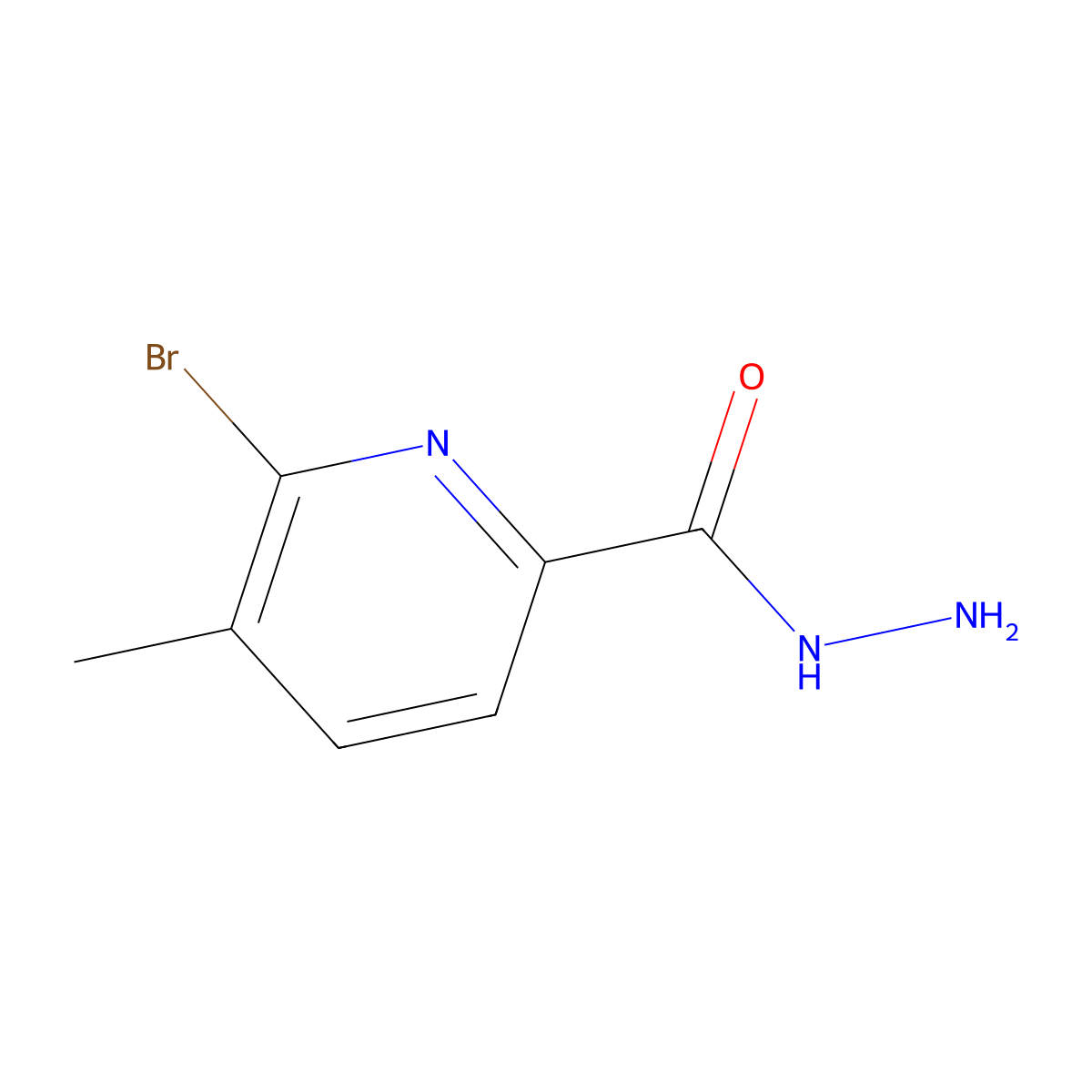 6-Bromo-5-methylpicolinohydrazide molecular structure, CAS 1823869-19-7