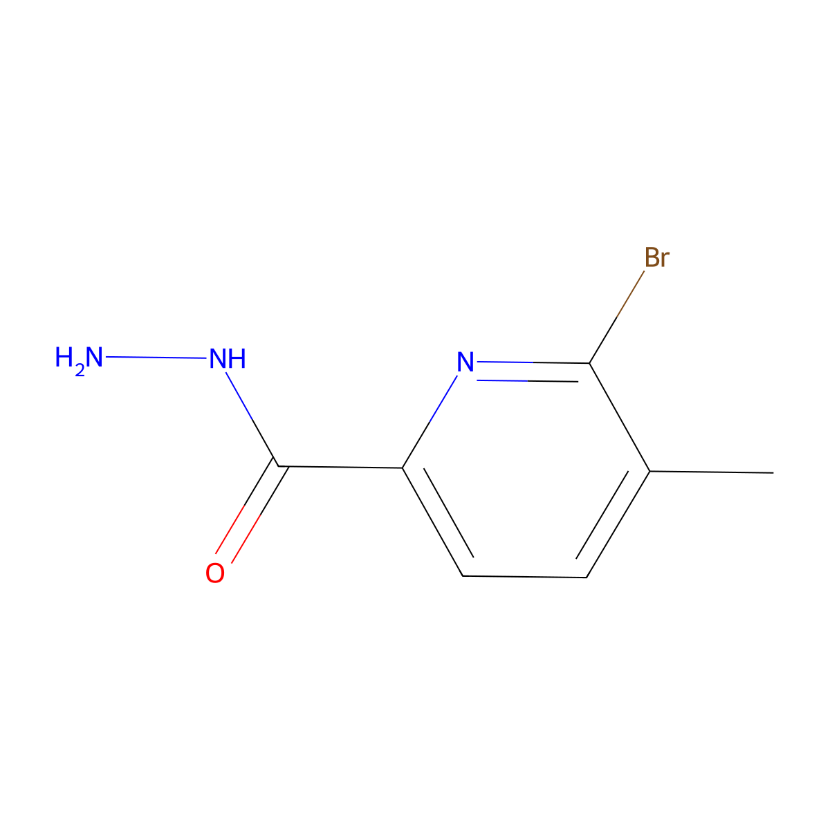 6-Bromo-5-methylpicolinohydrazide molecular structure, CAS 1823869-19-7