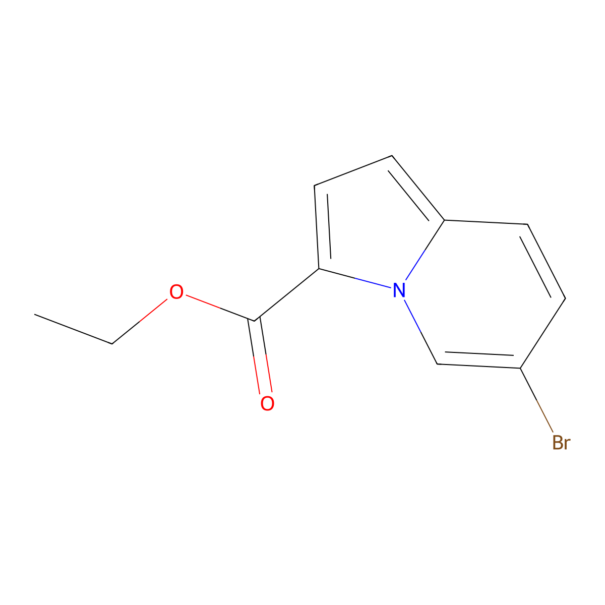 6-Bromo-indolizine-3-carboxylic acid ethyl ester molecular structure, CAS 1823869-48-2